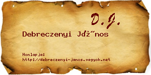 Debreczenyi János névjegykártya