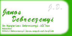 janos debreczenyi business card